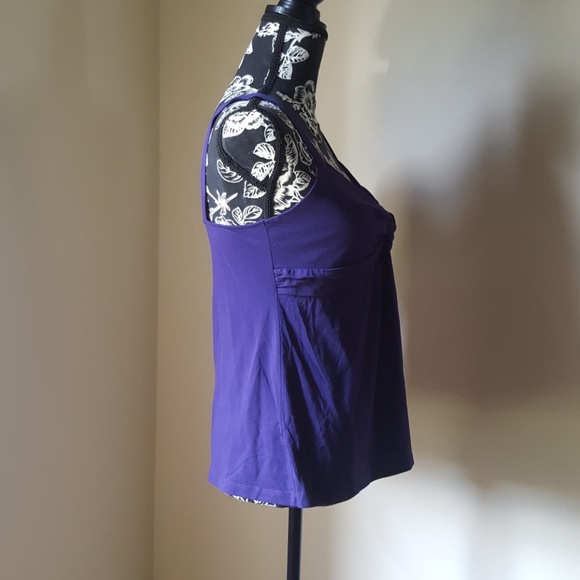 Ann Taylor 💙Purple Tank Top with Criss Cross Tie - Picture 3 of 6